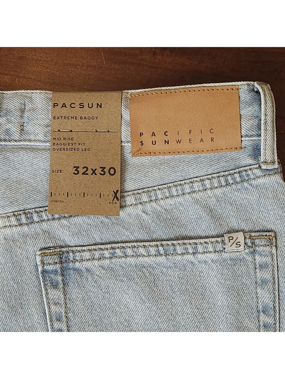NWT Pacsun Extreme Baggy Jeans Men's 32x30 Blue Denim Oversized Leg Wide